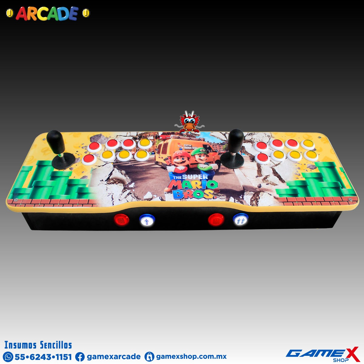 Tablero Arcade Doble 2 jugadores PC Con Mini Consola 48 MIL JUEGOS GameX Shop