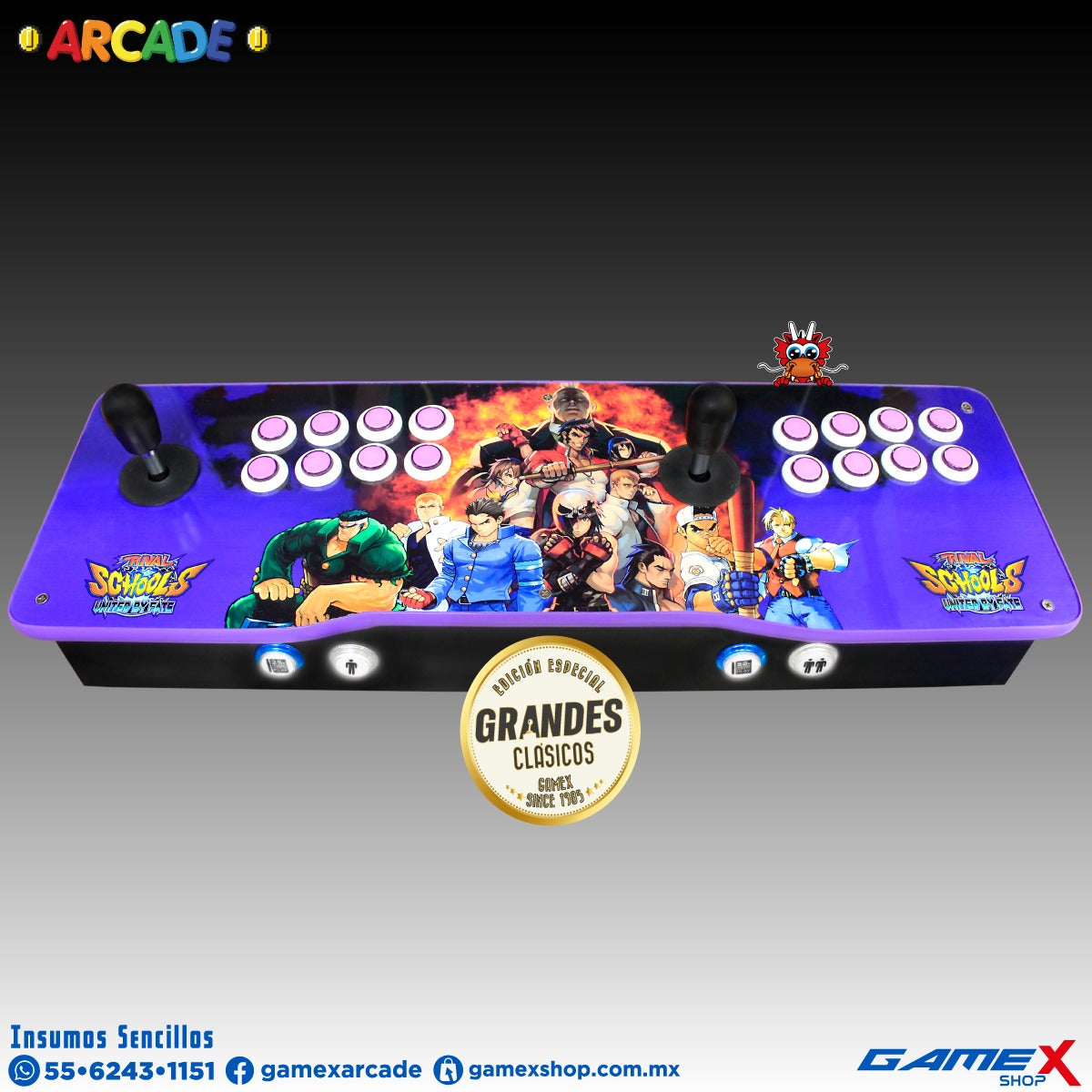 Tablero Arcade Doble 2 jugadores PC Con Mini Consola 48 MIL JUEGOS GameX Shop