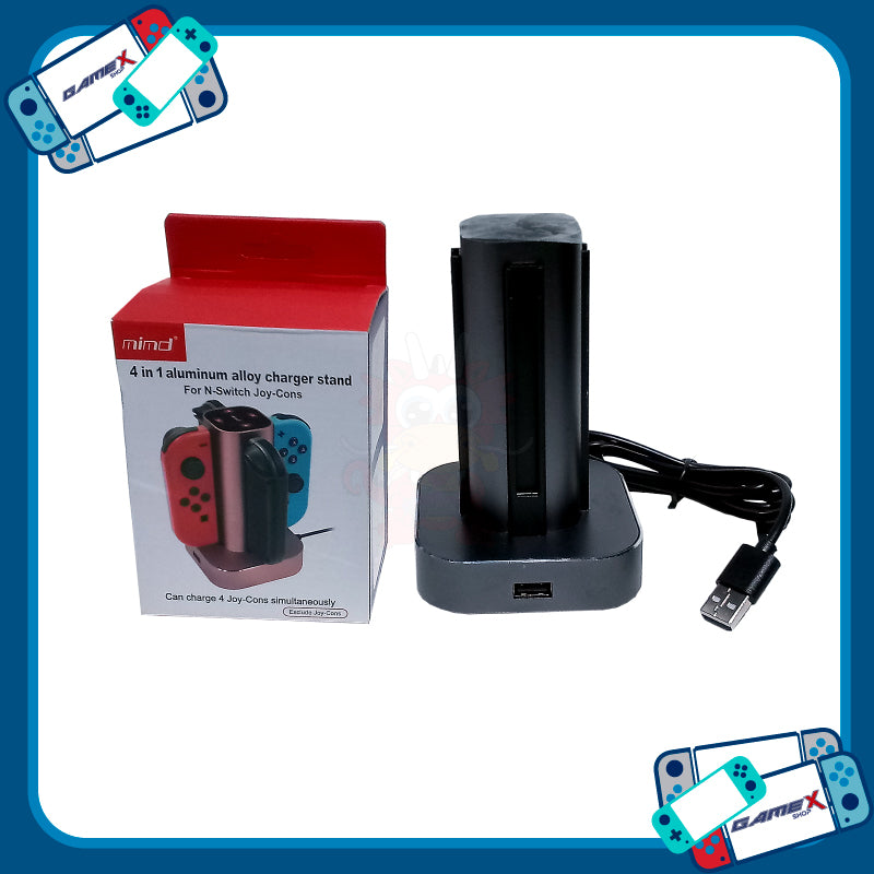 Cargador Aluminio Joycon 4 en 1 N-Switch