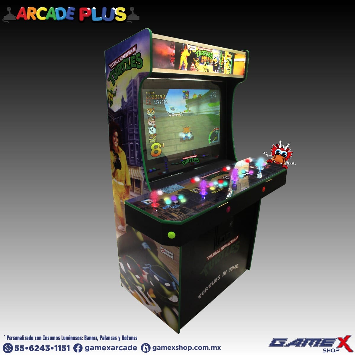 Máquina de 4 jugadores Arcade Luminosa