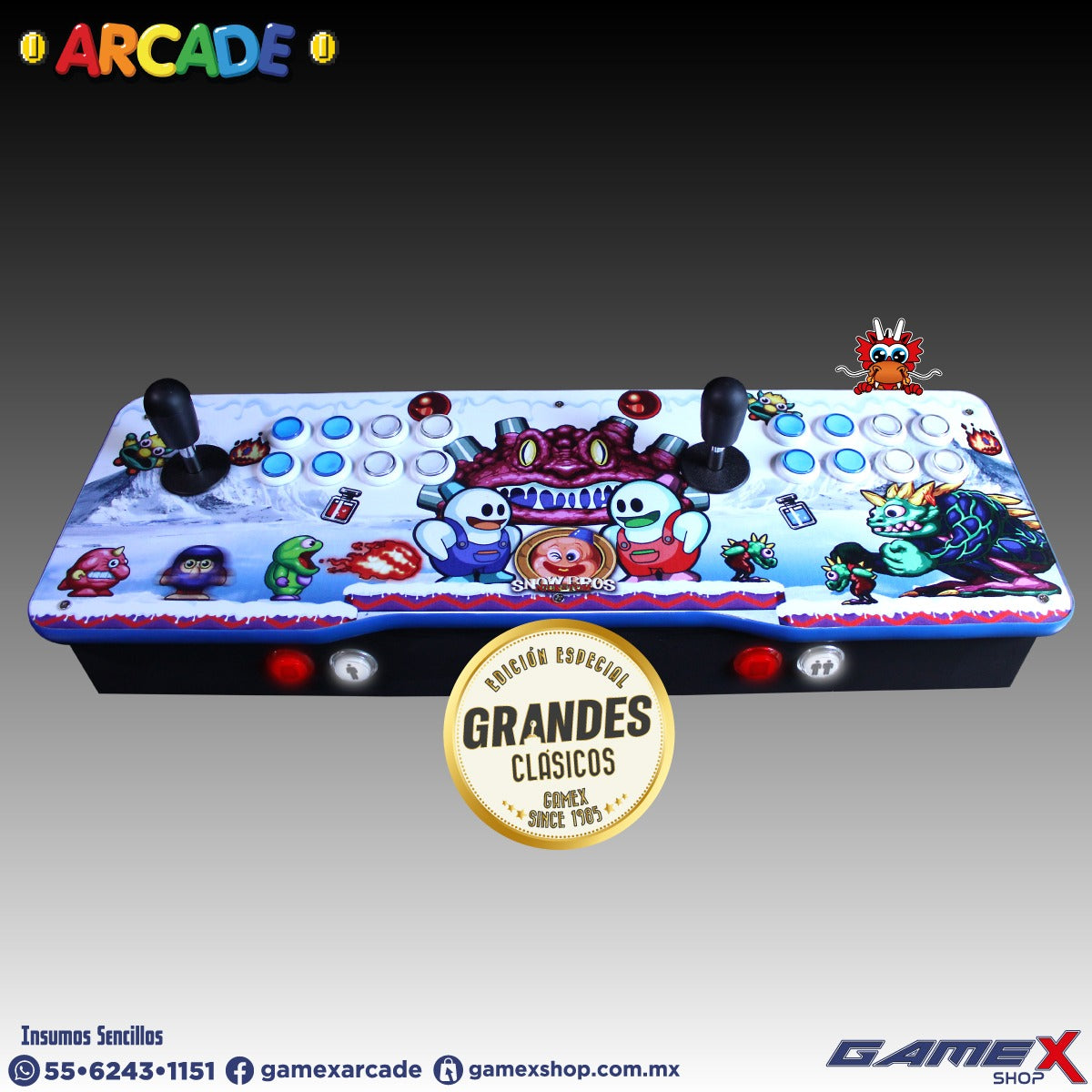 Tablero Arcade Doble 2 jugadores PC GameX Shop