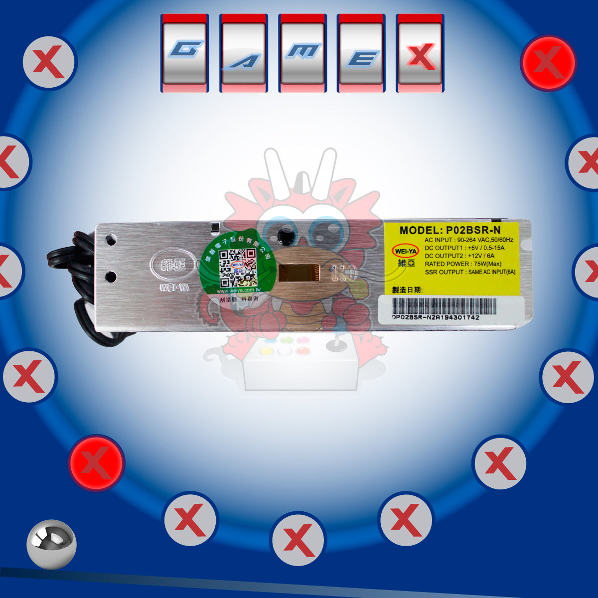 Fuente para Pinball Original ( Perla de Oriente )