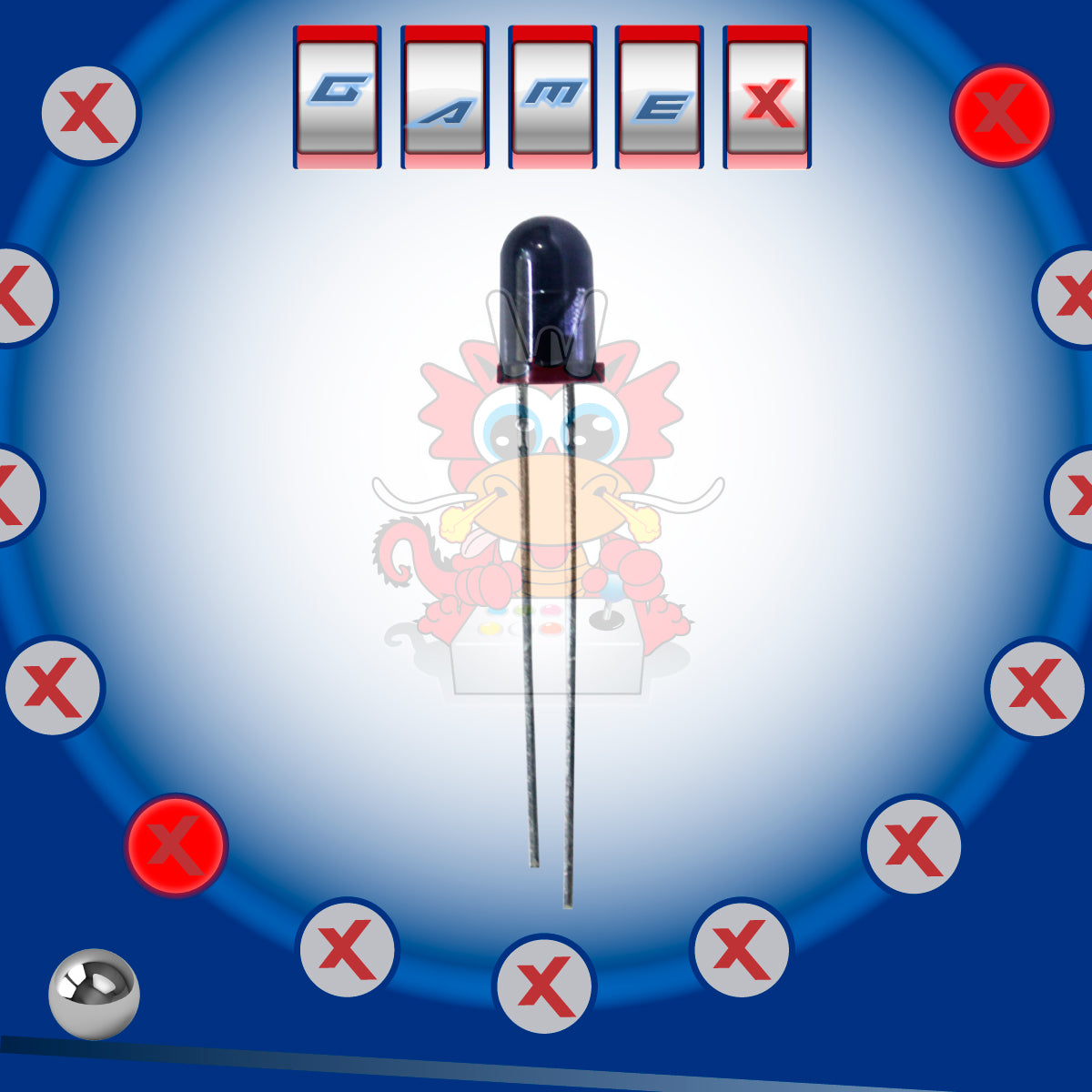 Sensor para hoyos de placa, Emisor Azul