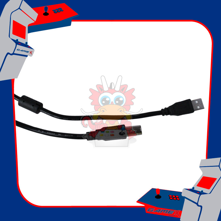 PCB dedicada USB 2 jugadores PC, PS3 Amarilla