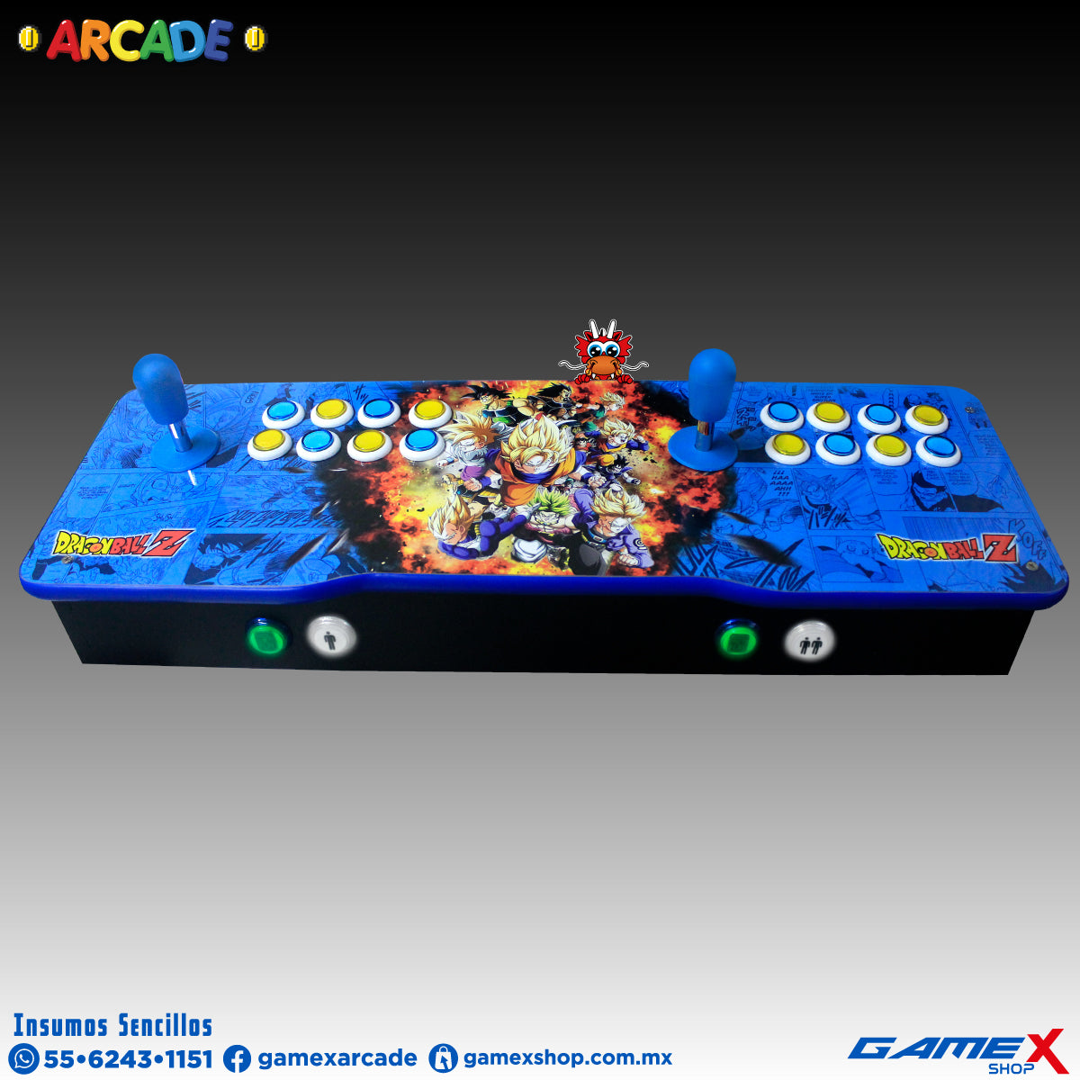 Tablero Arcade Doble 2 jugadores PC Con Mini Consola 48 MIL JUEGOS GameX Shop