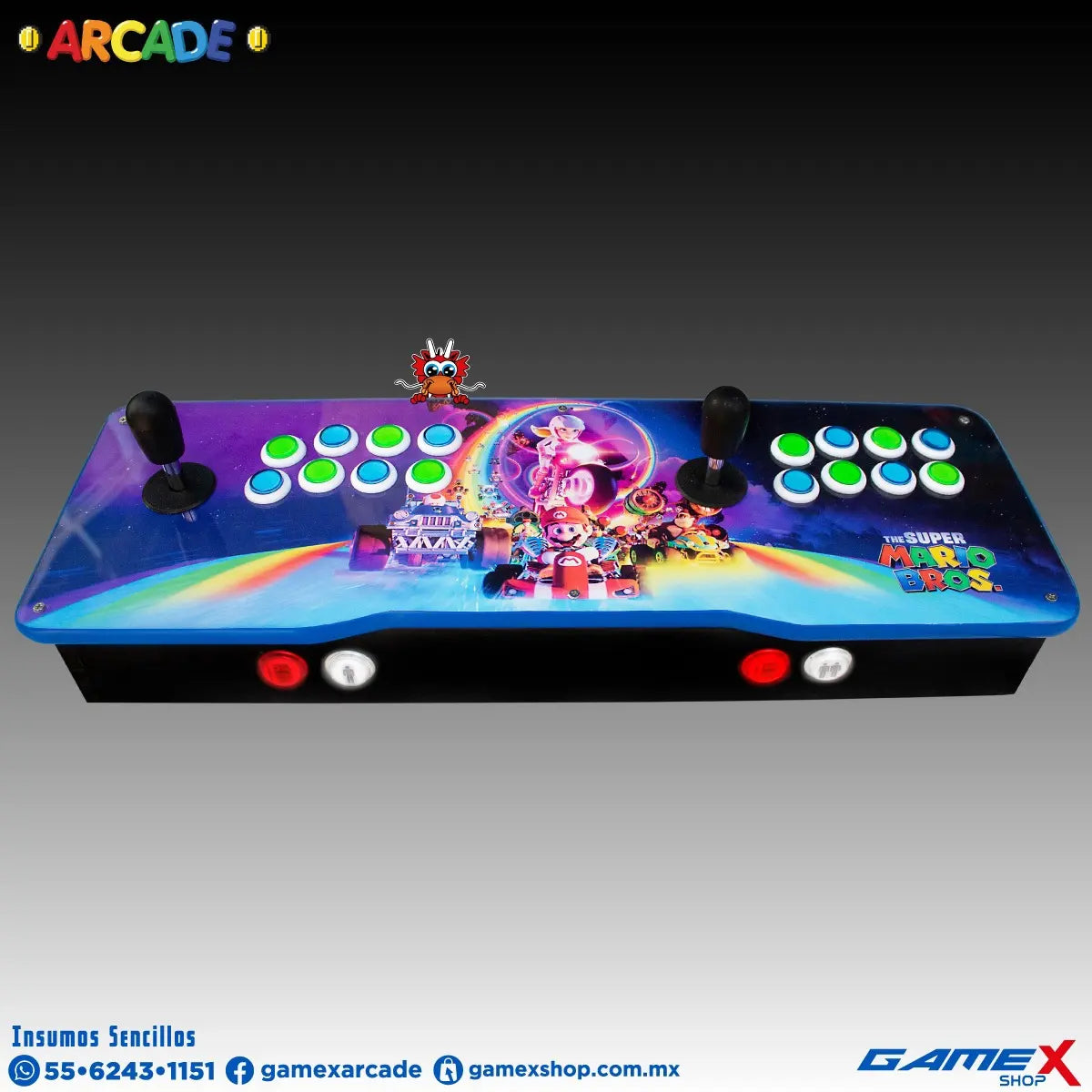 Tablero Arcade Doble 2 jugadores PC Con Mini Consola 48 MIL JUEGOS GameX Shop