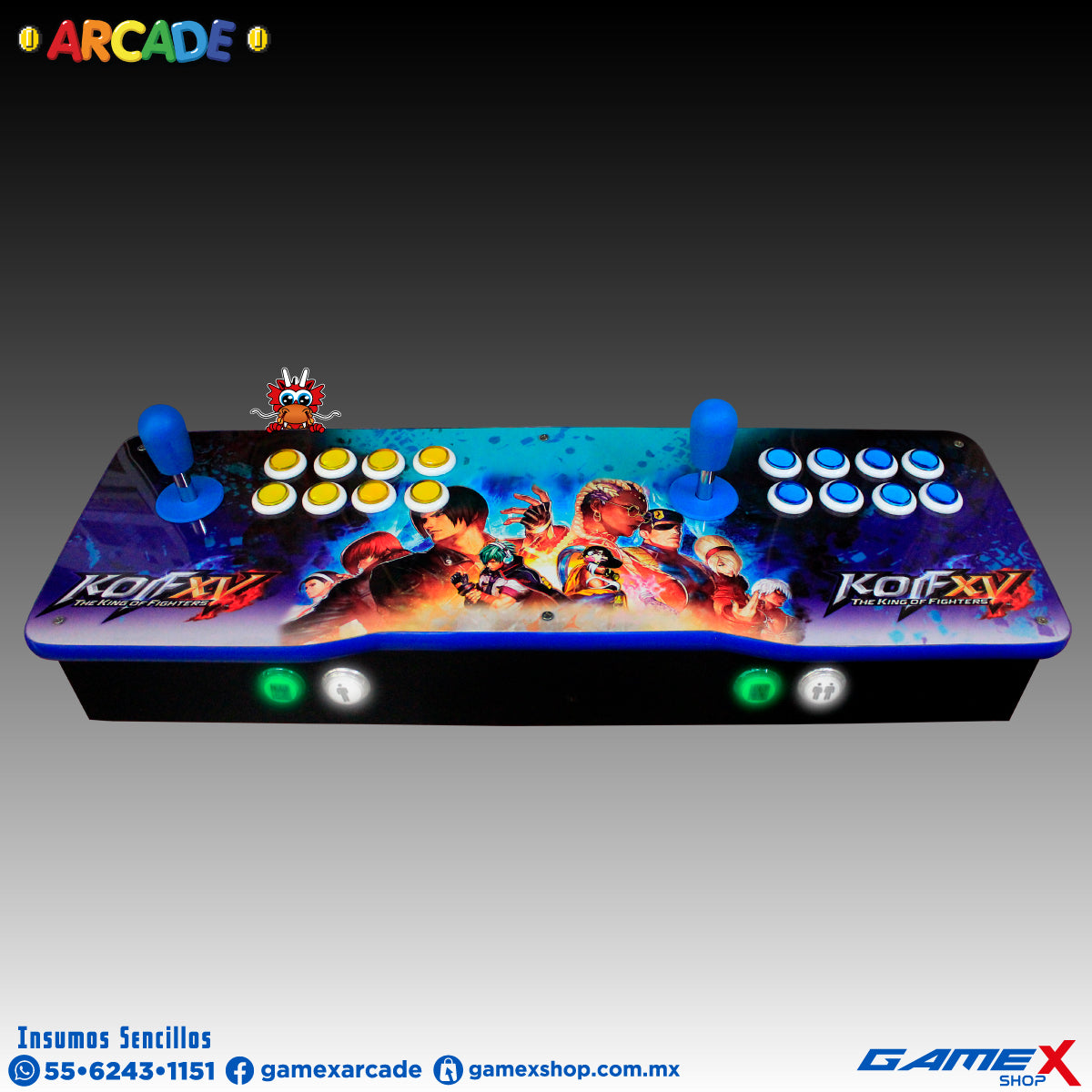 Tablero Arcade Doble 2 jugadores PC Con Mini Consola 48 MIL JUEGOS GameX Shop