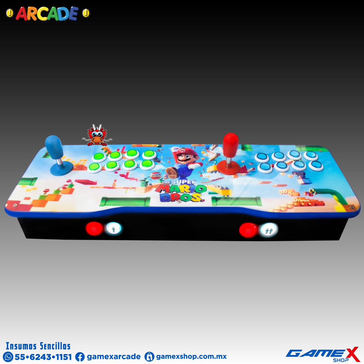 Tablero Arcade Doble 2 jugadores PC Con Mini Consola 48 MIL JUEGOS GameX Shop
