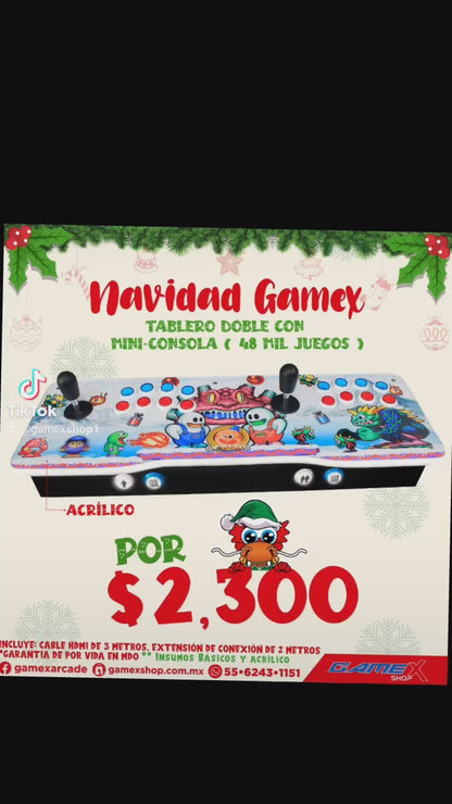 Tablero Arcade Doble 2 jugadores PC Con Mini Consola 48 MIL JUEGOS GameX Shop