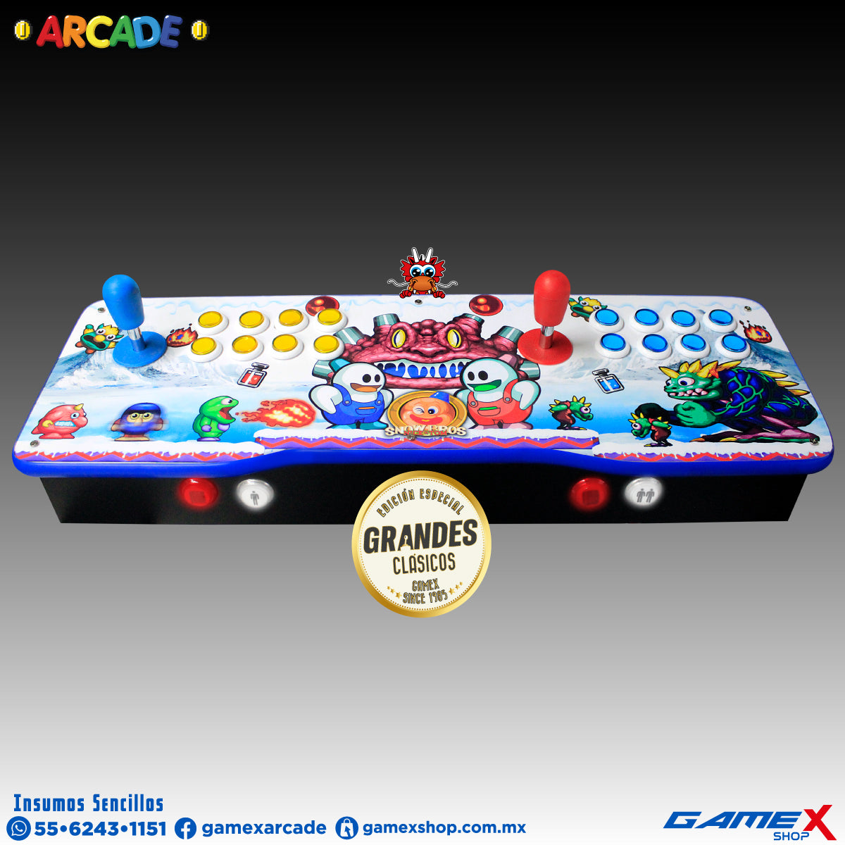 Tablero Arcade Doble 2 jugadores PC Con Mini Consola 48 MIL JUEGOS GameX Shop