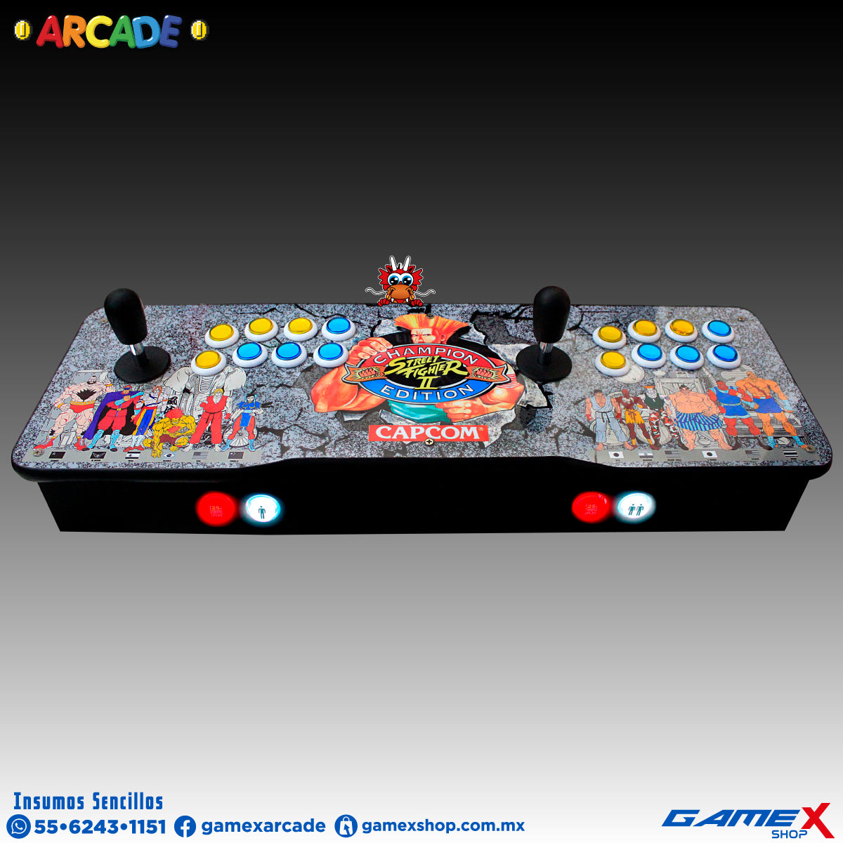 Tablero Arcade Doble 2 jugadores PC Con Mini Consola 48 MIL JUEGOS GameX Shop
