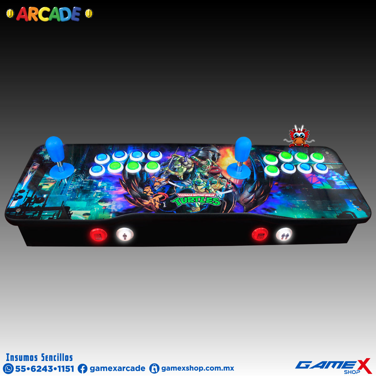Tablero Arcade Doble 2 jugadores PC Con Mini Consola 48 MIL JUEGOS GameX Shop
