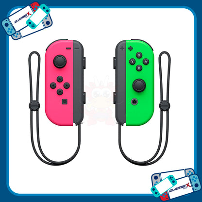 Controles JoyCon rojo-azul , verdes, amarillo-azul, rosa-verde