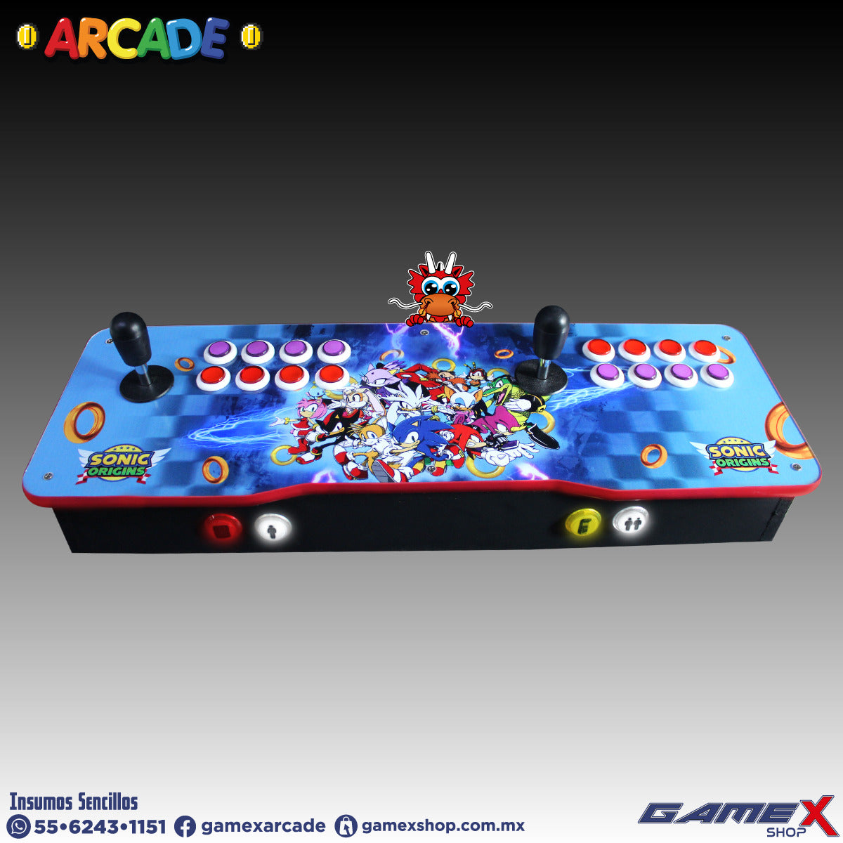 Tablero Arcade Doble 2 jugadores PC Con Mini Consola 48 MIL JUEGOS GameX Shop