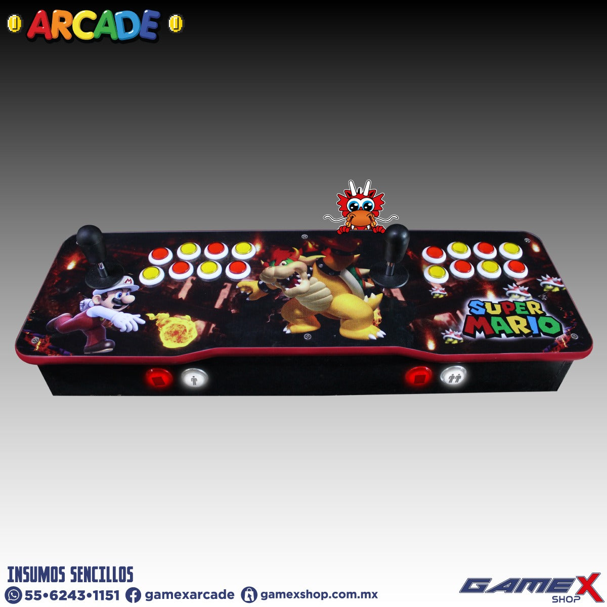 Tablero Arcade Doble 2 jugadores PC GameX Shop