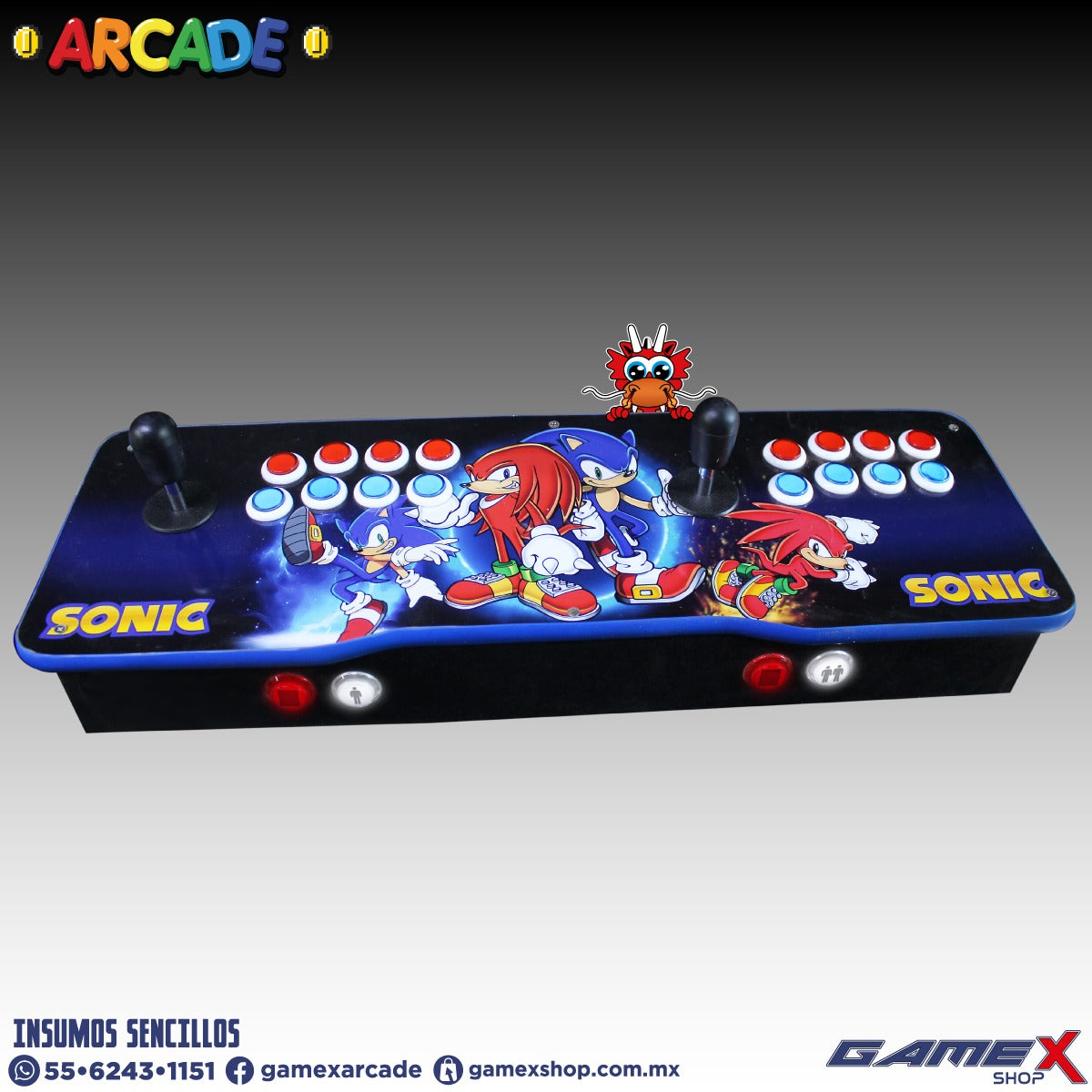 Tablero Arcade Doble 2 jugadores PC Con Mini Consola 48 MIL JUEGOS GameX Shop