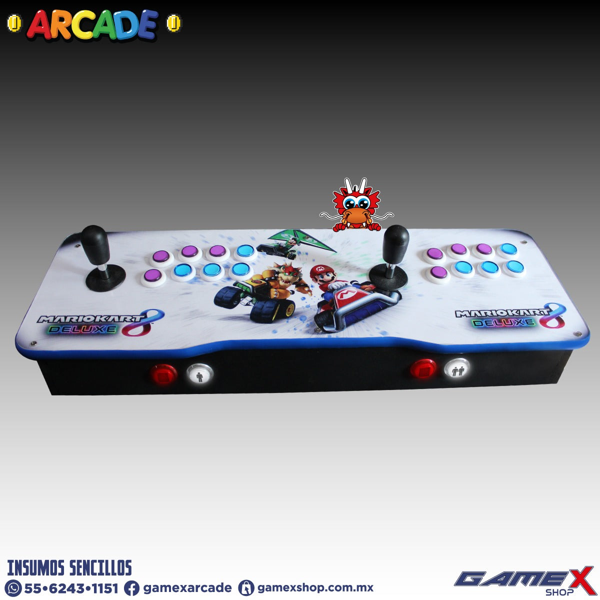 Tablero Arcade Doble 2 jugadores PC GameX Shop