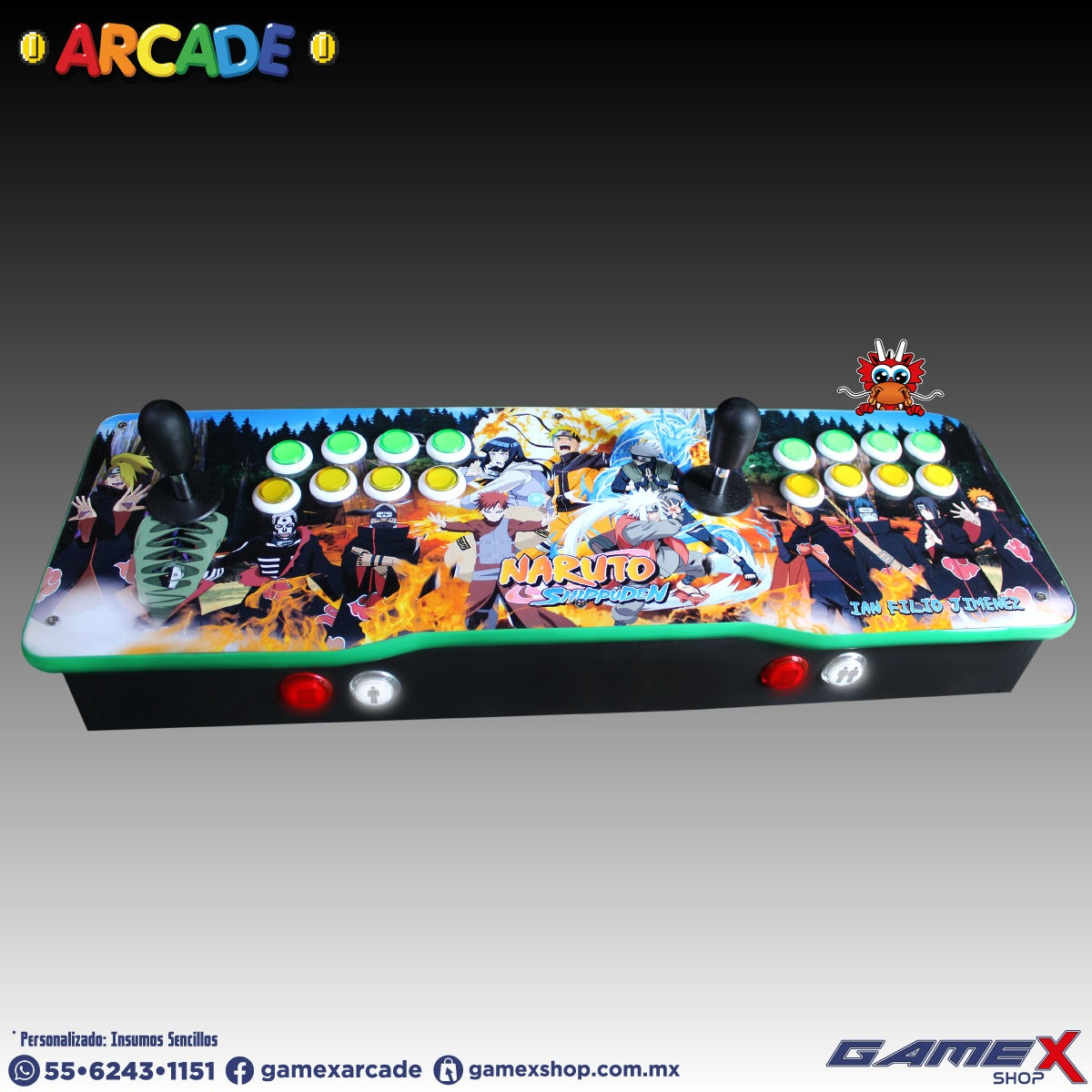 Tablero Arcade Doble 2 jugadores PC GameX Shop