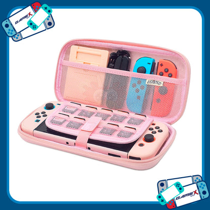 Estuche de viaje rosa con flor N-Switch